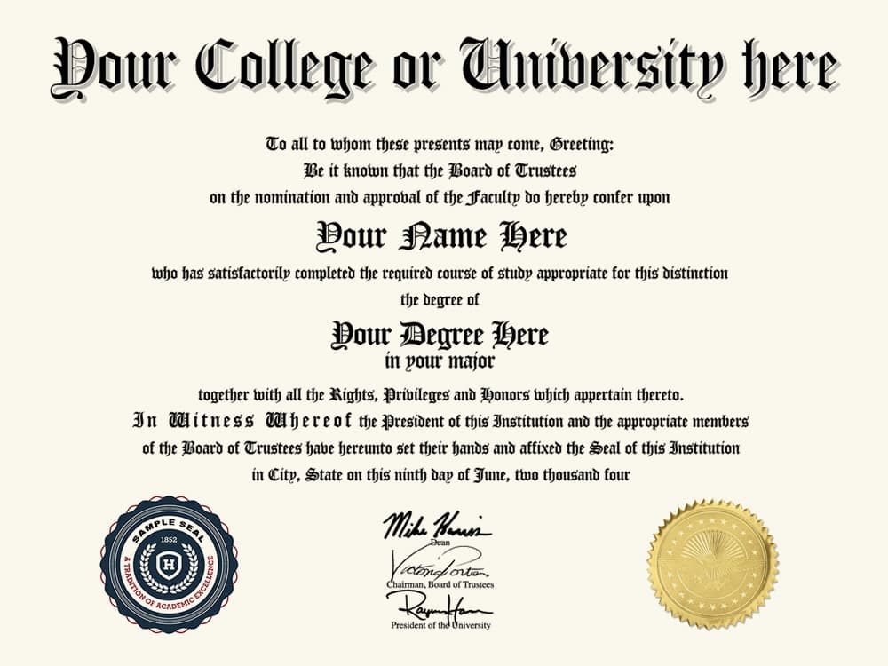 Replacement College Diploma 2
