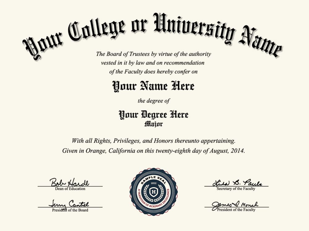 Replacement College Diploma 3