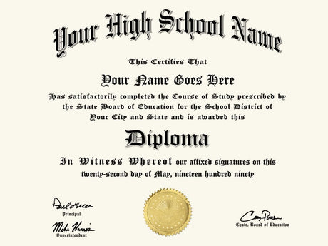 High School Diploma 1 – One Day Diplomas